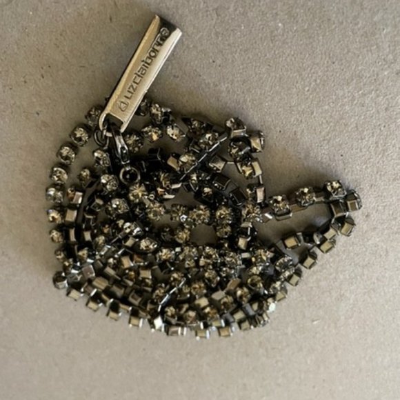 Liz Claiborne 42" Long Flapper Style Smoky Quartz Rhinestone Tennis Necklace - Picture 6 of 7